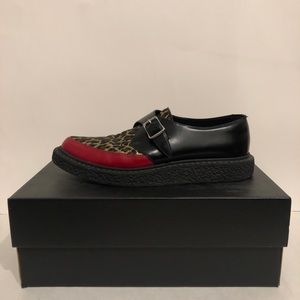 Saint Laurent Cheetah Monk Strap Creeper